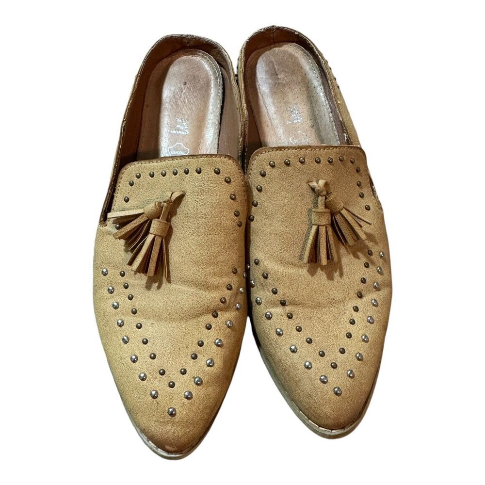 Mi.iM | Adline Leather Studded‎ Kiltie Loafer Slip-On Mules Flats Women's US 8.5